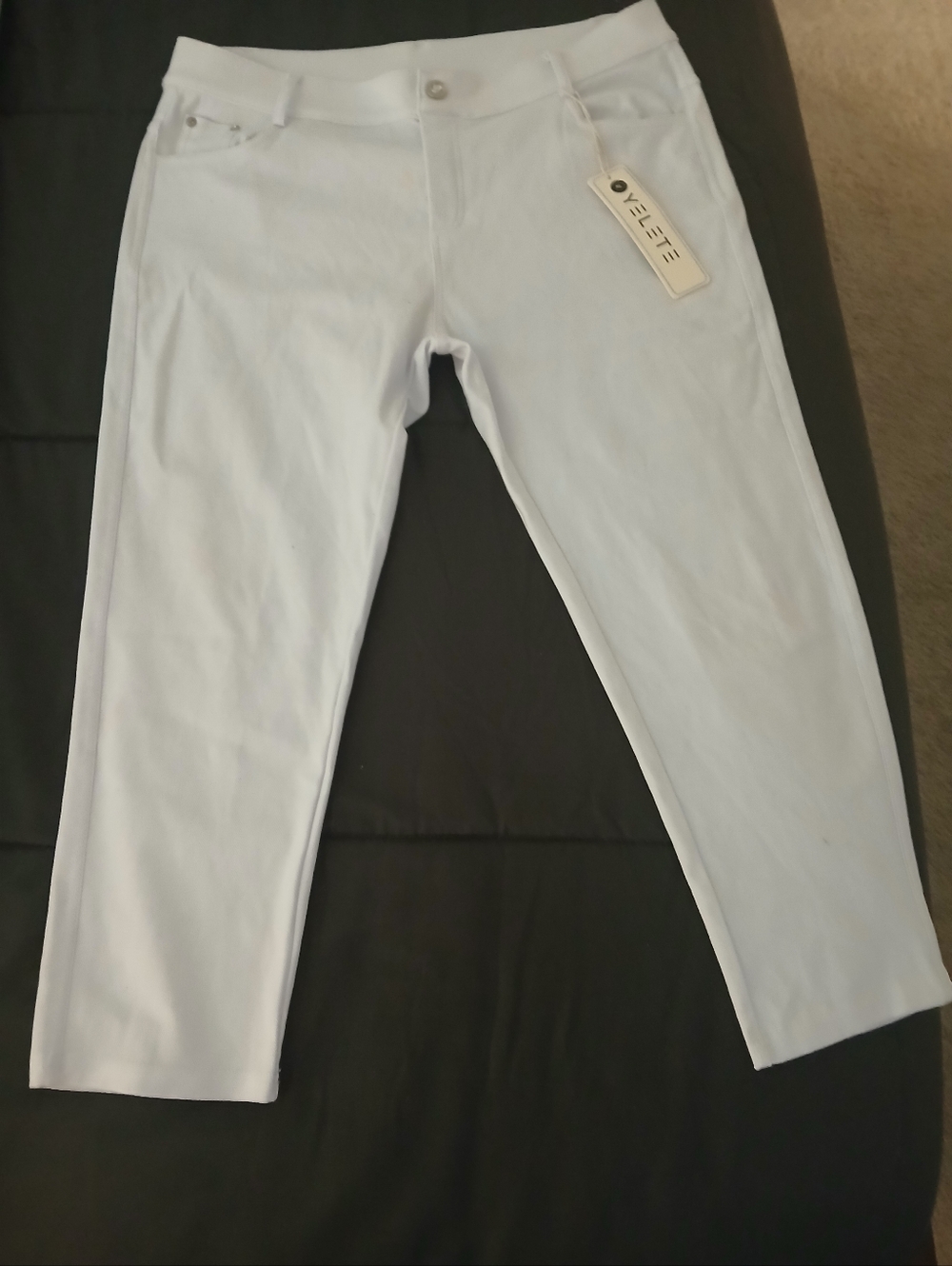 White Stretch Capri Pants
